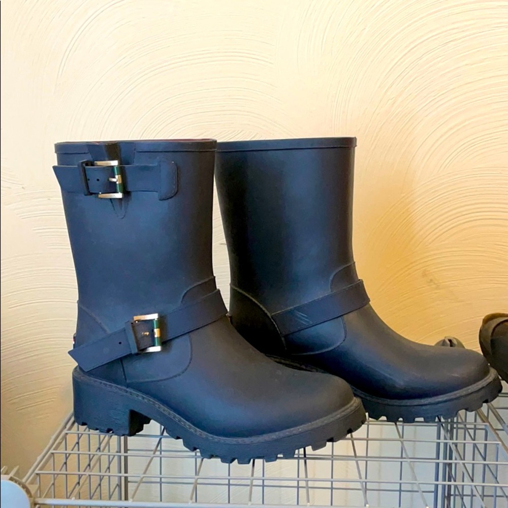 Blue Tommy Hilfiger rain boots